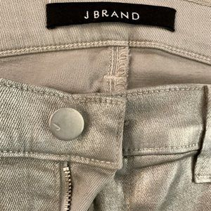 J Brand Super Skinny Coated METALLIC OYESTER Jeans